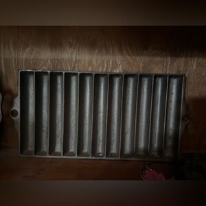 Vintage Black Cast Iron Cornbread Pan